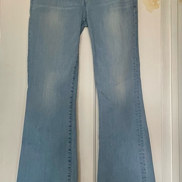 FRAME Denim Women's Le Crop Mini Boot Jeans Mid Rise Light Wash Raw Hem Size 28 - Picture 4 of 6